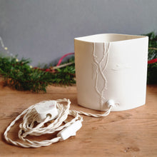 Load image into Gallery viewer, 'Woodcocks II' Small Porcelain Ellipse Lamp.