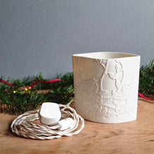 Load image into Gallery viewer, 'Wren in the Brambles' Porcelain Ellipse Lamp