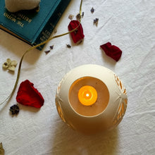 Load image into Gallery viewer, Monarch Butterfly Tealight Holder seen from above.
