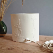 Load image into Gallery viewer, Speckled Wood Porcelain Ellipse Lamp
