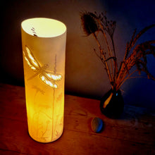 Load image into Gallery viewer, Dragonfly Porcelain Cylinder Lamp
