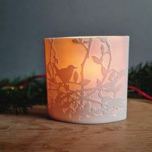 Load image into Gallery viewer, 'Wren in the Brambles' Porcelain Ellipse Lamp
