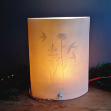 Load image into Gallery viewer, 'Meadow Dance' Large Porcelain Ellipse Lamp.
